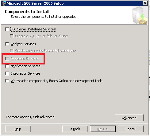 Technologies matter: Reporting Services option grayed out on installing ...
