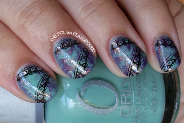 Saran Wrap with Lace Stamping