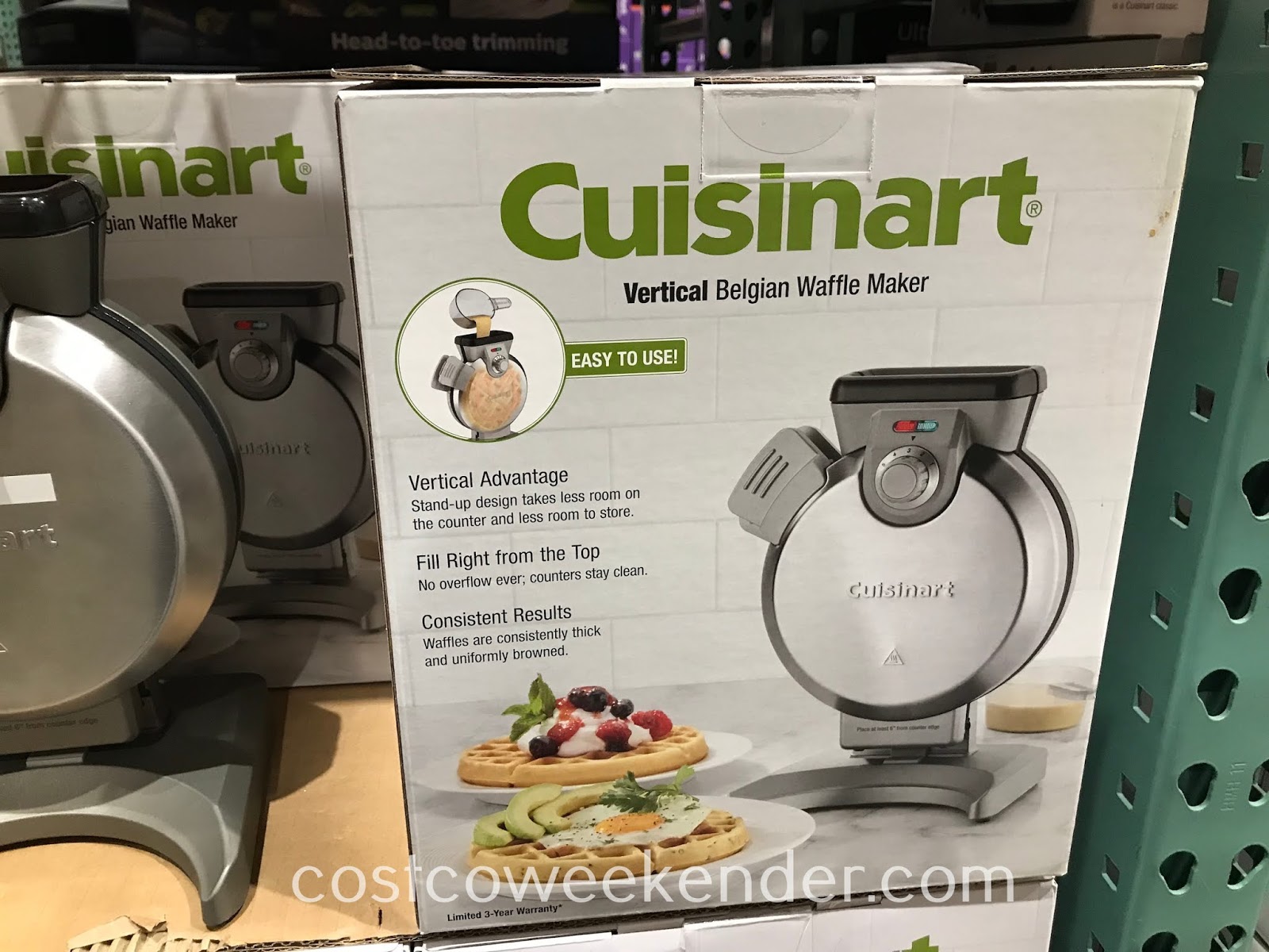 Cuisinart Vertical Belgian Waffle Maker (model VWM200PC1) Costco