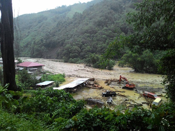 Kesan Banjir lumpur yang mengganas di Sungai Ulu Kadamaian, Kota Belud