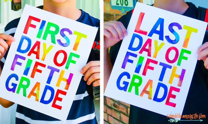 First and last day of school watercolor printables...with FUN bonus printables for parents and guardians! Entire pack includes grades 1-12, preschool, pre-k, and kindergarten. 