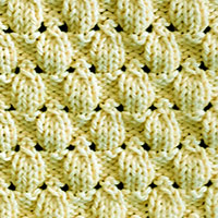 Acorn Eyelet and Lace Knitting Stitch Pattern, worked in the round.