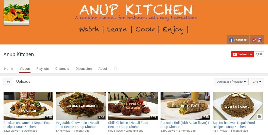 popular youtube cooking channels nepal