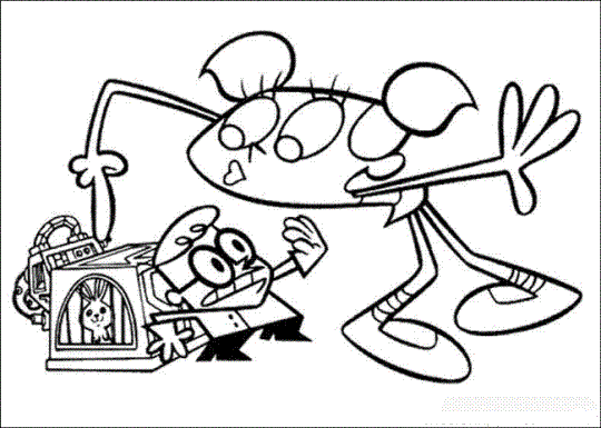 Printable For Cartoon Kids Coloring Books: Dexter's Laboratory Kids