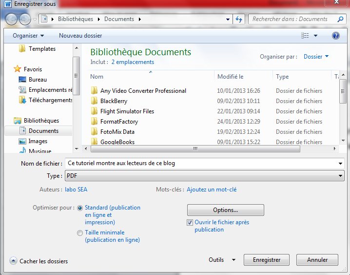 Enregistrer un document au format pdf sous microsoft office ASTUCES WINDOWS