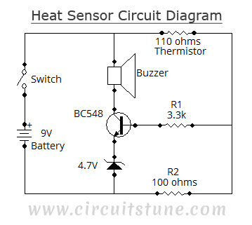 Heat Sensor Circuit Diagram | CircuitsTune