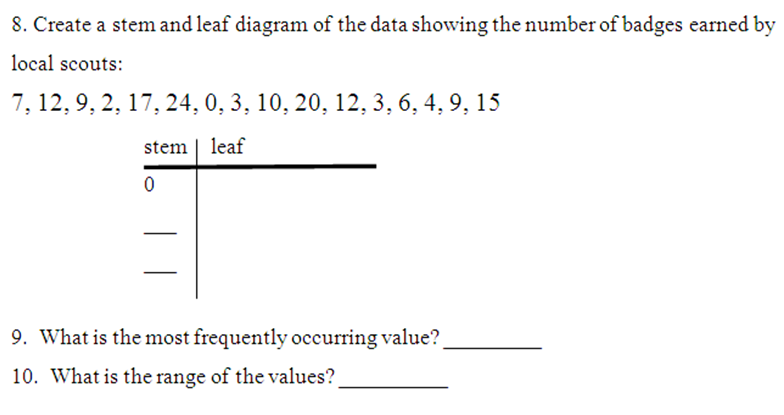 Stem and leaf worksheet with answers pdf image