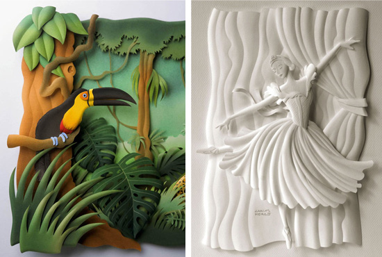 Paper Sculptures by Carlos Meira