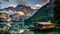 Lake Mountains Nature Cottage 4K Wallpaper #30