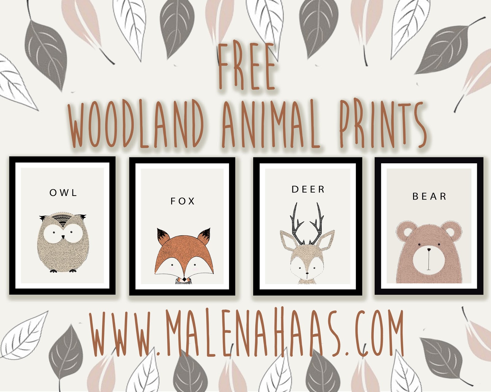 Malena Haas FREE Woodland Animal Printables