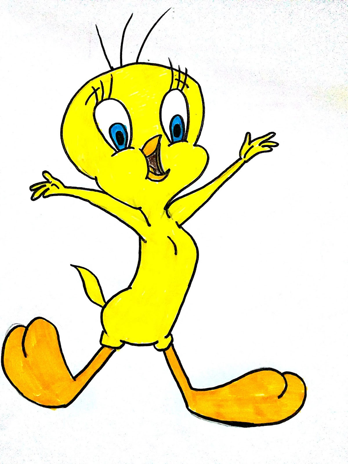 KartoonsKrazy How to draw Tweety Step by Step famous cartoon