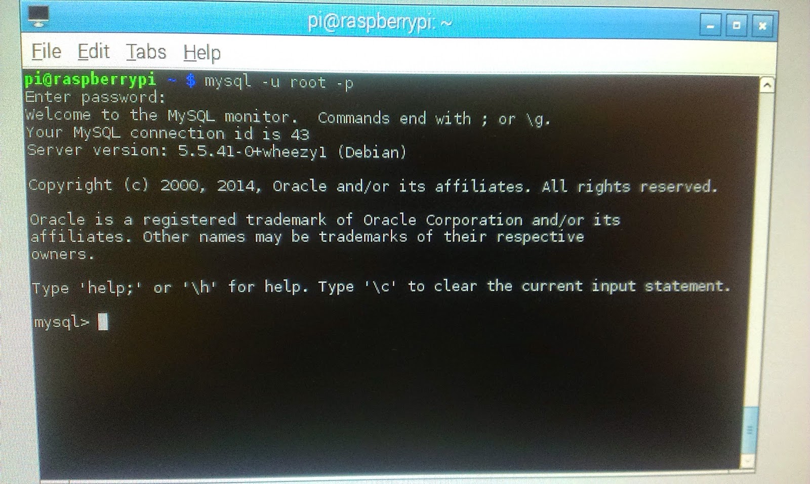 Study Raspberry Pi: MySQL server installation