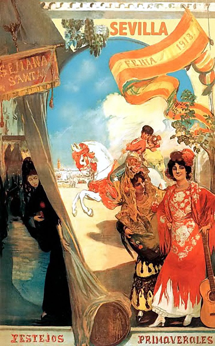 Sevilla Cartel Fiestas de Primavera 1900 y 1913 aznalfarache Sevilla Cartel Fiestas de Primavera 1900 y 1913 aznalfarache