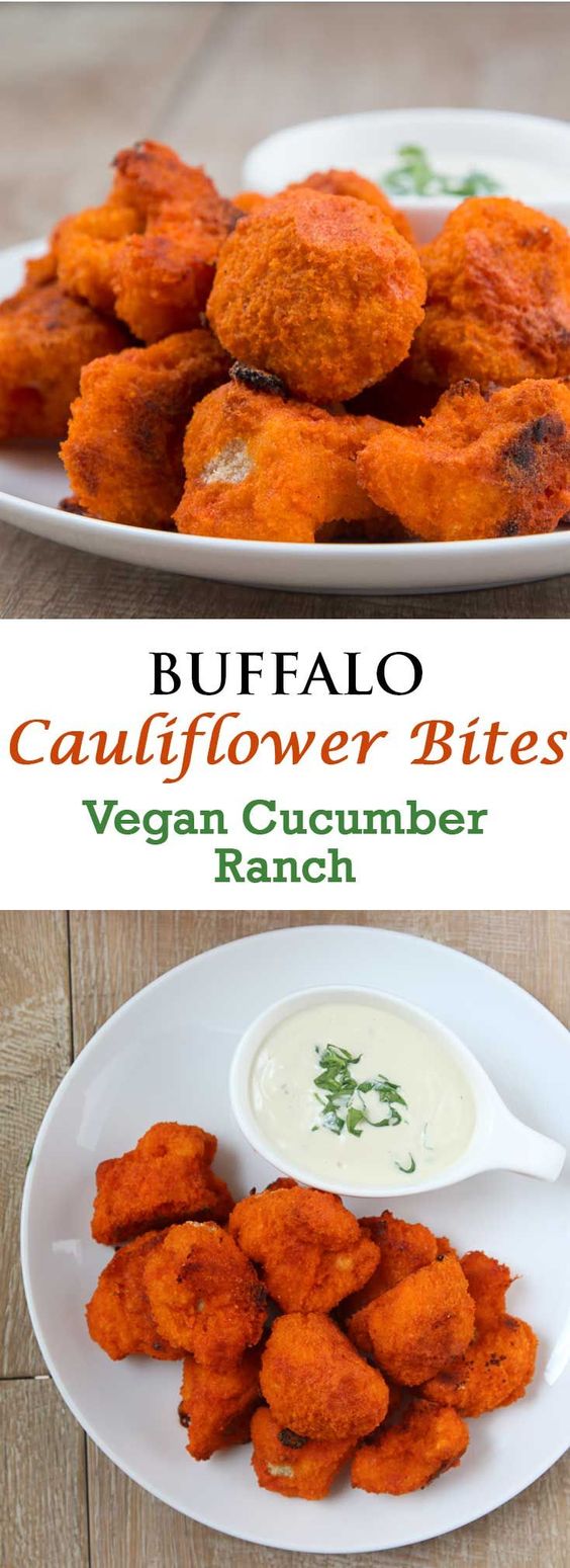 Buffalo Cauliflower Bites with Vegan Cucumber Ranch #vegan #review