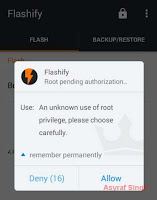 flashify - root authorization