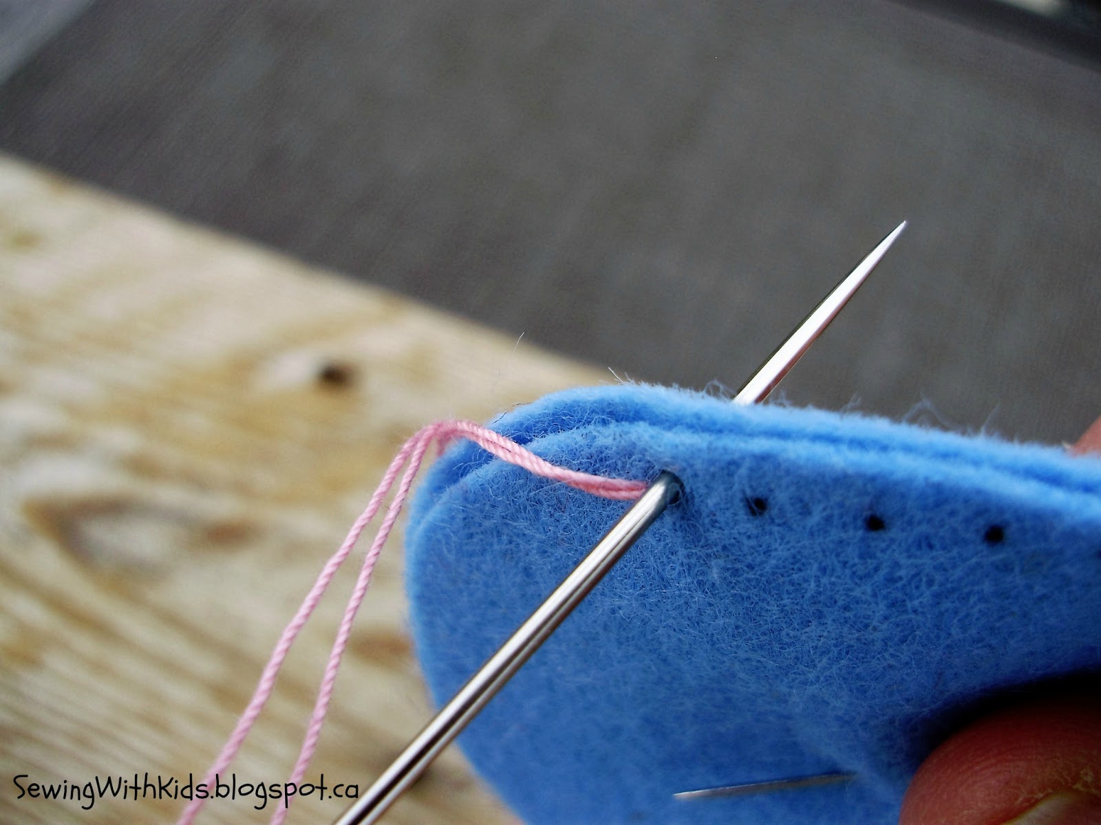 Sewing with Kids How to Anchor Thread and Begin a Line of Stitching
