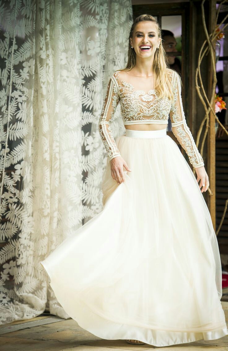 vestido noiva cropped