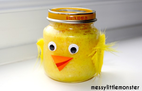 Easter chick cake in a jar