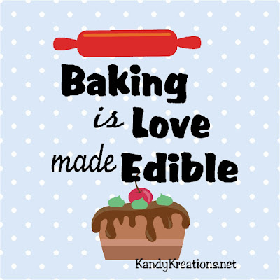Baking is Love made Edible.  Frame this printable quote in your kitchen for a fun wall decoration to support your baking habit.