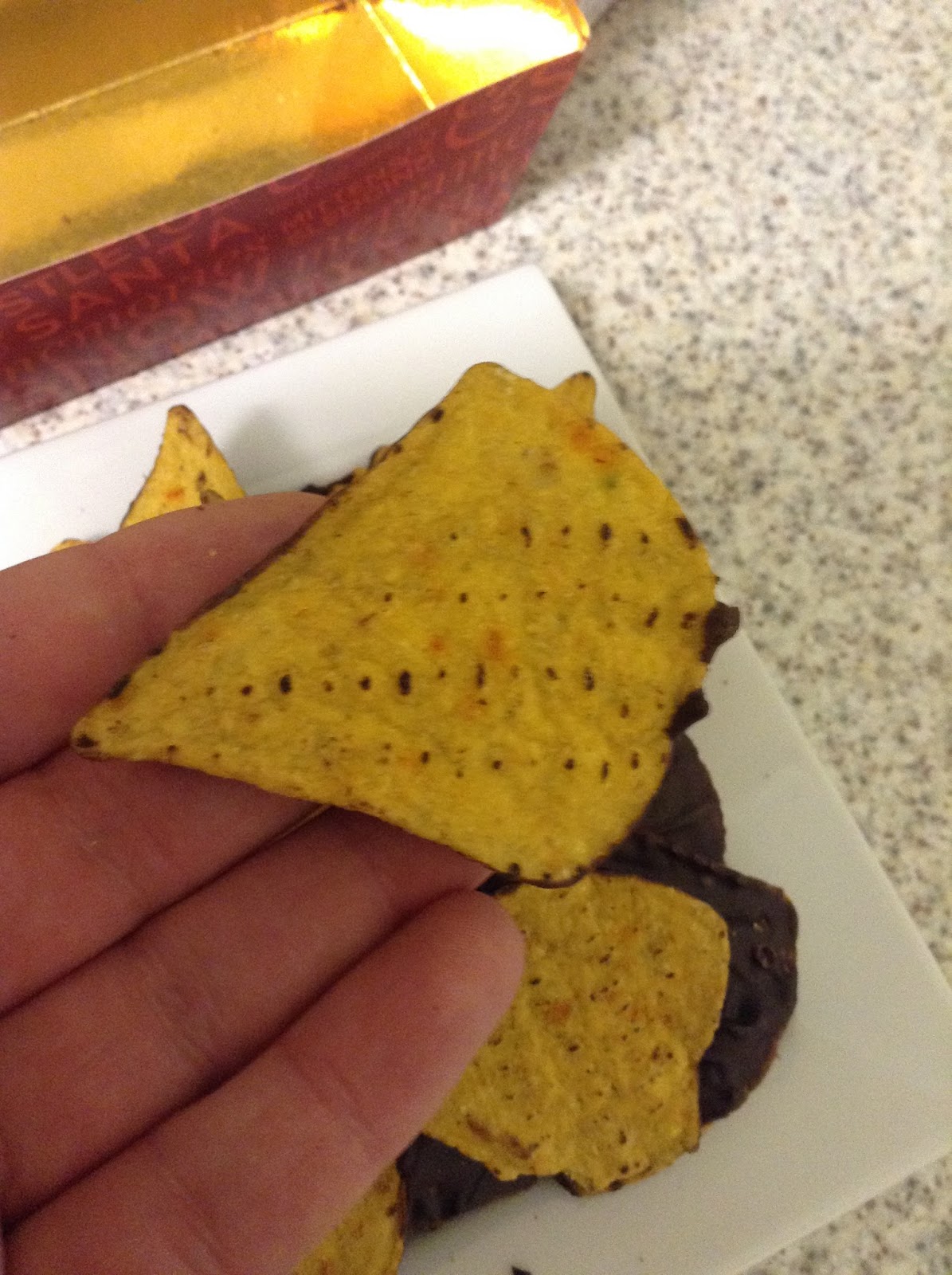 Marks & Spencer Dark Chocolate Coated Chilli Tortilla Chips