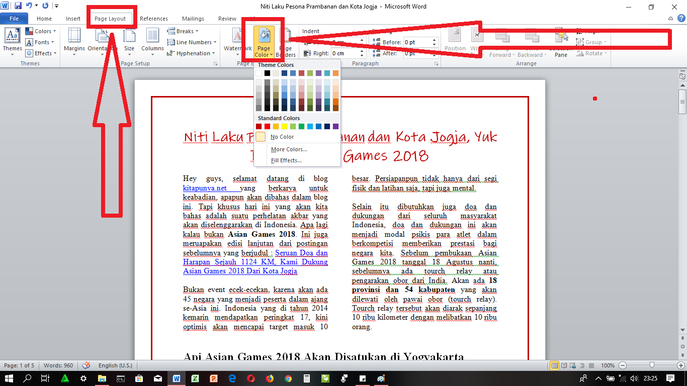 Cara Membuat Halaman Dengan Background Berwarna di Microsoft Word