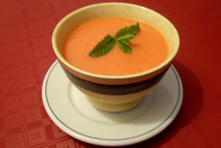 Receta de gazpacho de sandía y tomate.