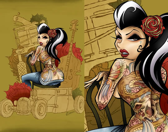 Tatuagens femininas em ilustrações sexy - 09