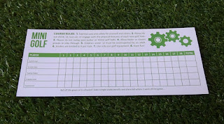 A Big Thrill Factory Mini Golf course scorecard