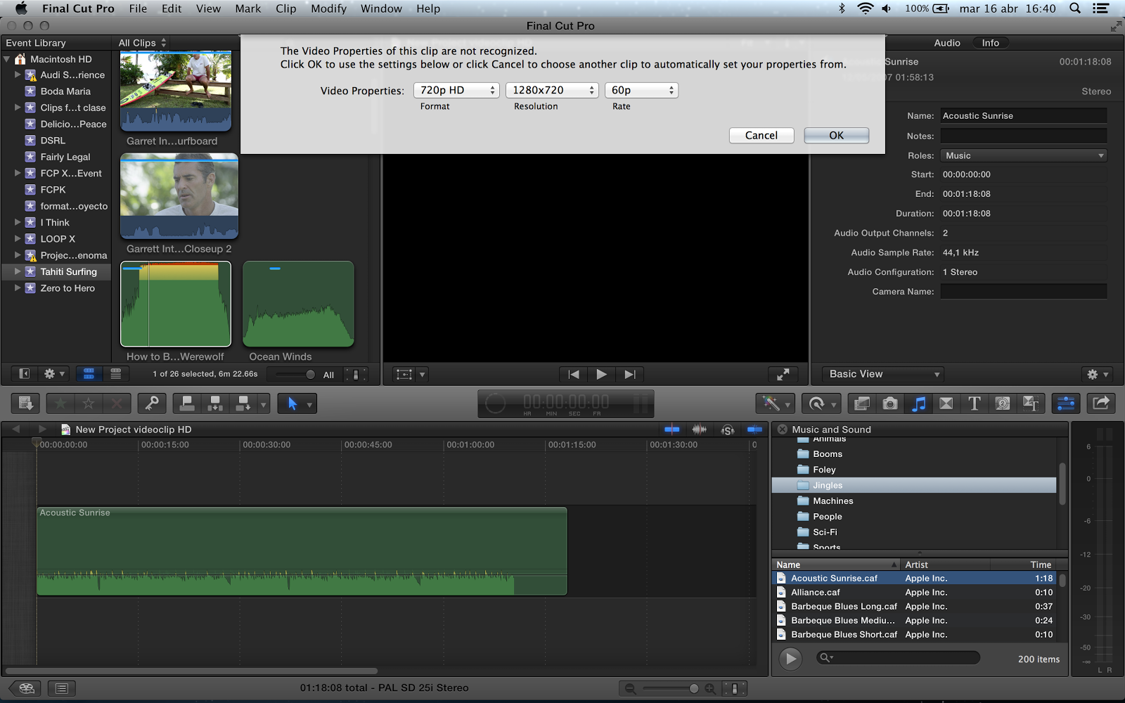 Final Cut Pro Kitchen El formato del Proyecto en Final Cut Pro X, la