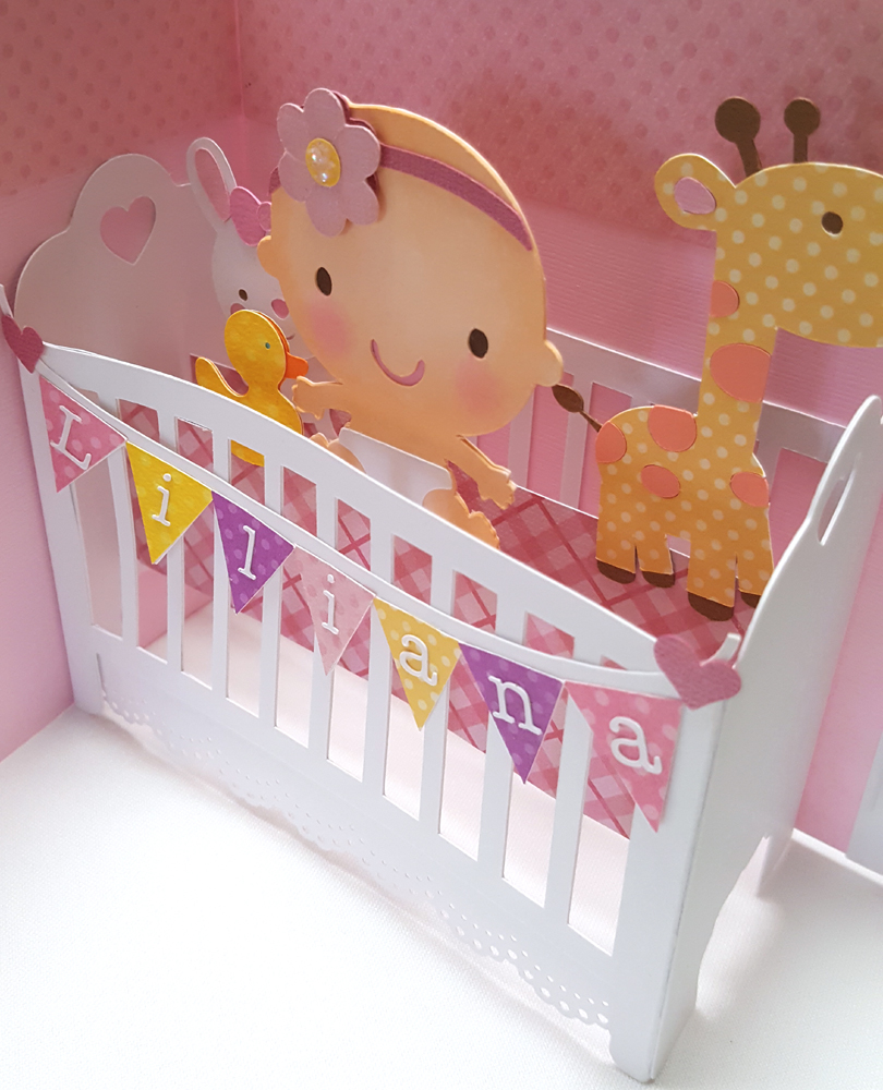 A Star For Chiemi Baby Girl Pop Up Crib Card