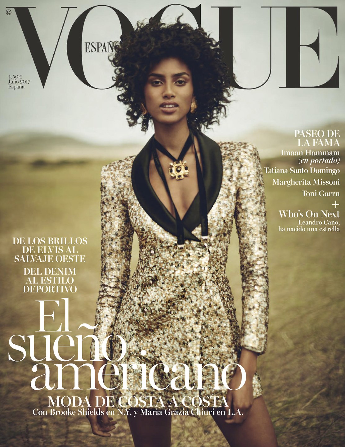 Imaan Hammam in Vogue Spain July 2017 by Boo George