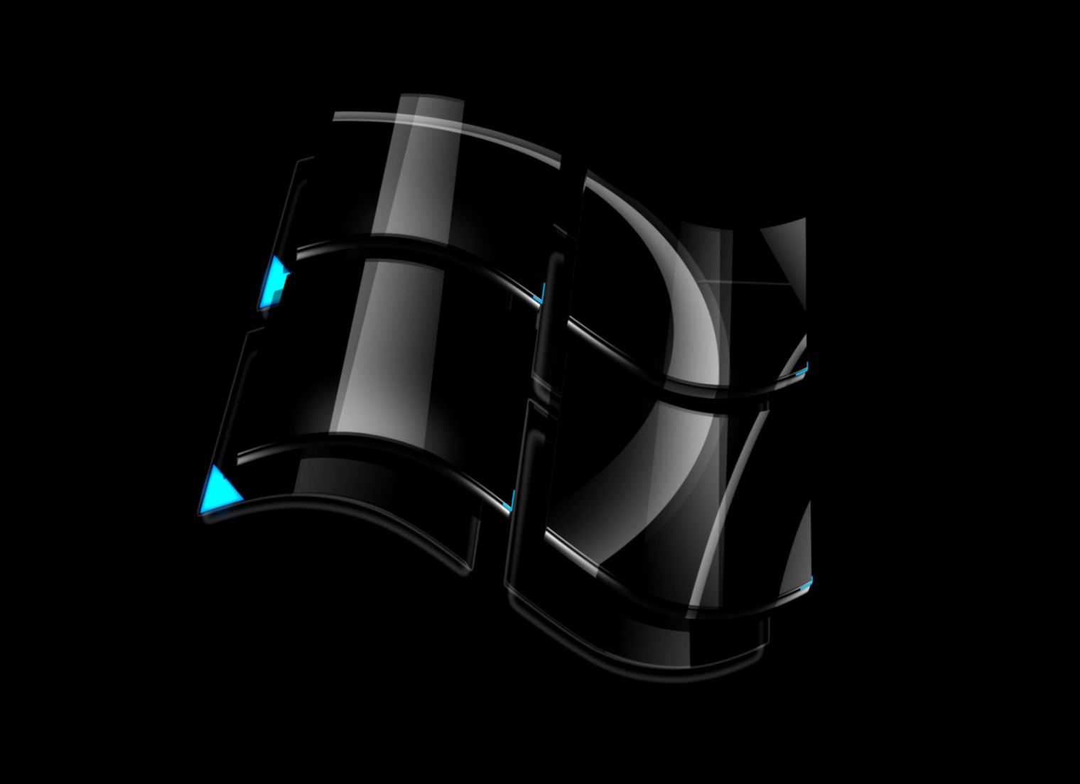 3D Black Windows Wallpaper