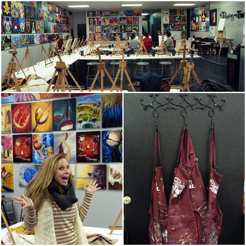 focused LINZ painting with a Christmas twist...