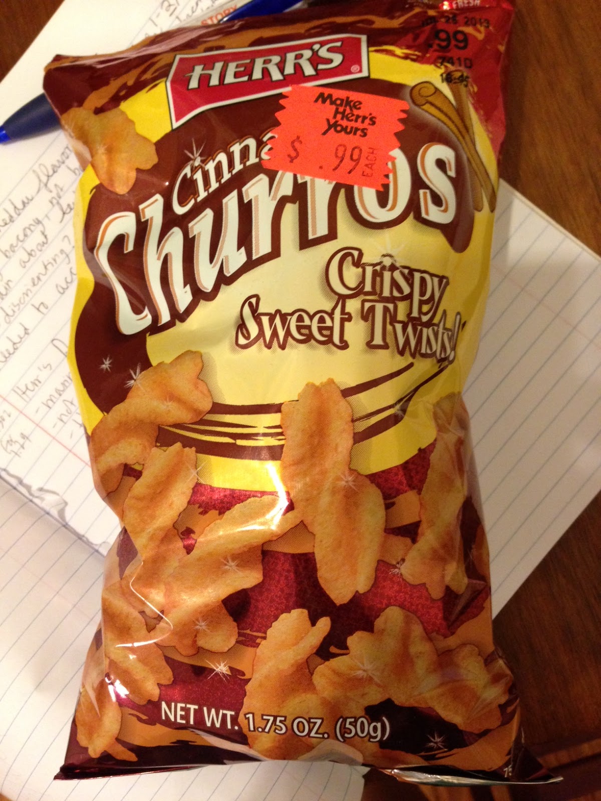 novelty chips herr's cinnamon churros 2/5