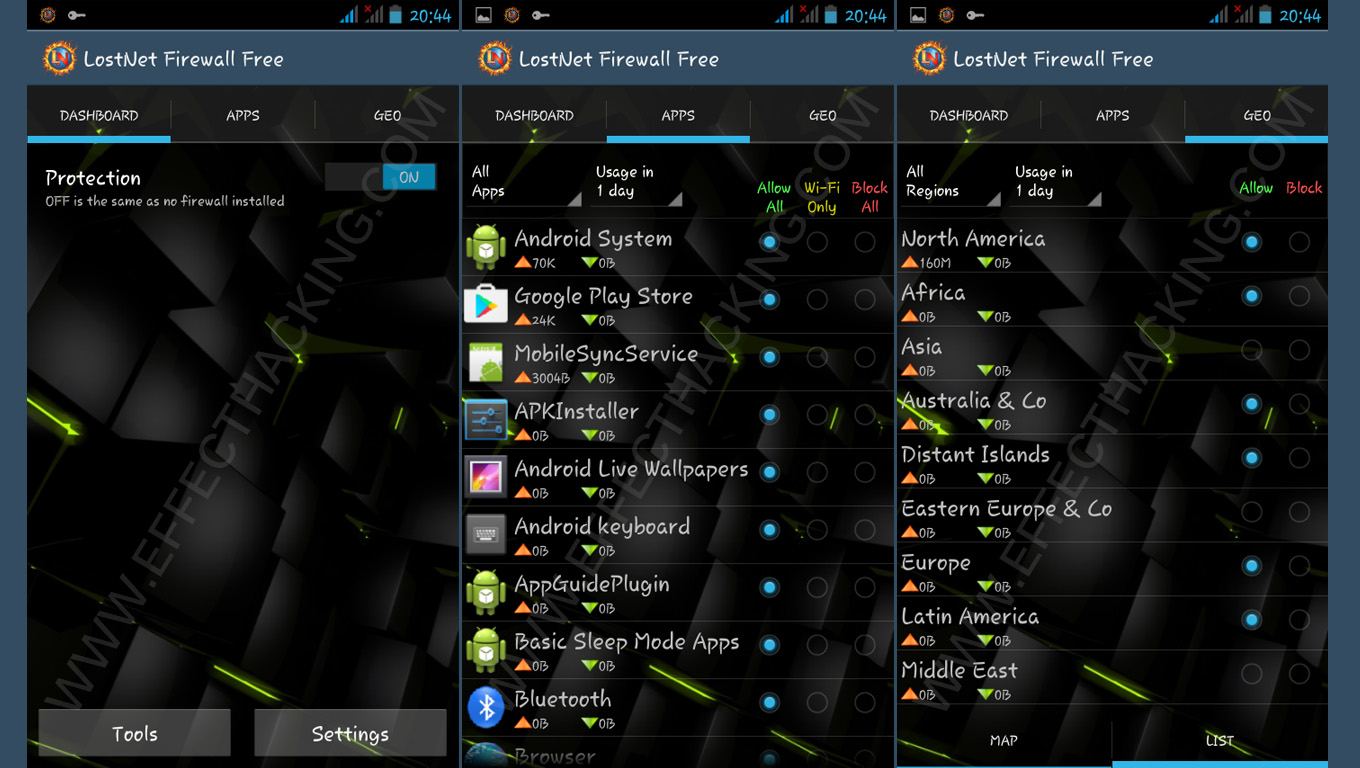 LostNet NoRoot Firewall Screenshot