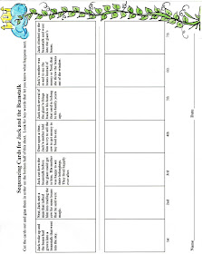 Ima Retired Teacher: Sequencing Cards for Jack and the Beanstalk