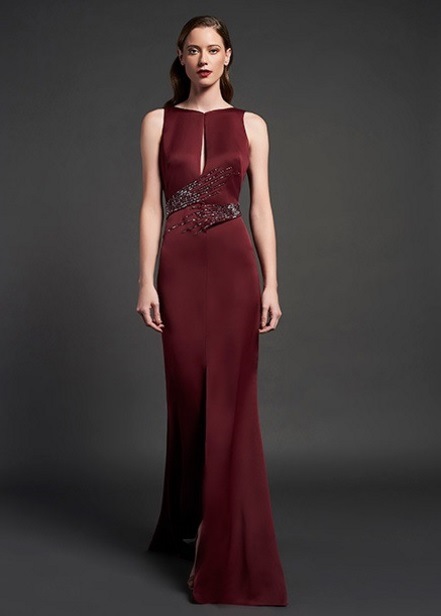 vestido de gala marsala