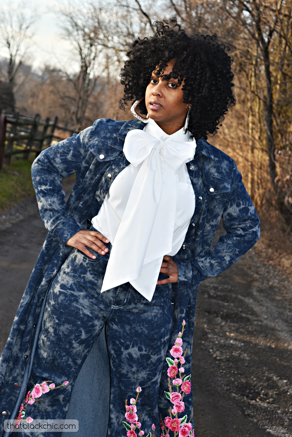 Big Bows & Bell Bottoms [DIY Birkin Denim Jeans & Burda Denim Maxi Coat