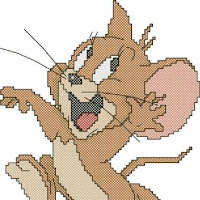 Jerry Mouse cross-stitch pattern preview. Free cross-stitch patterns
