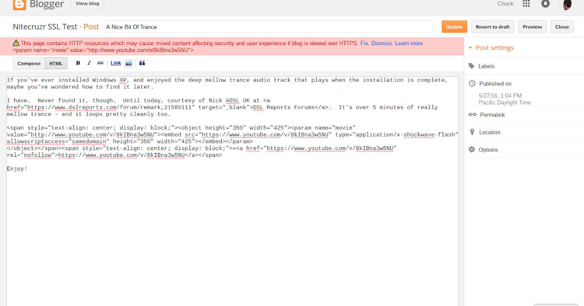 HTTPS Redirect And Post Editor HTTPS Warnings