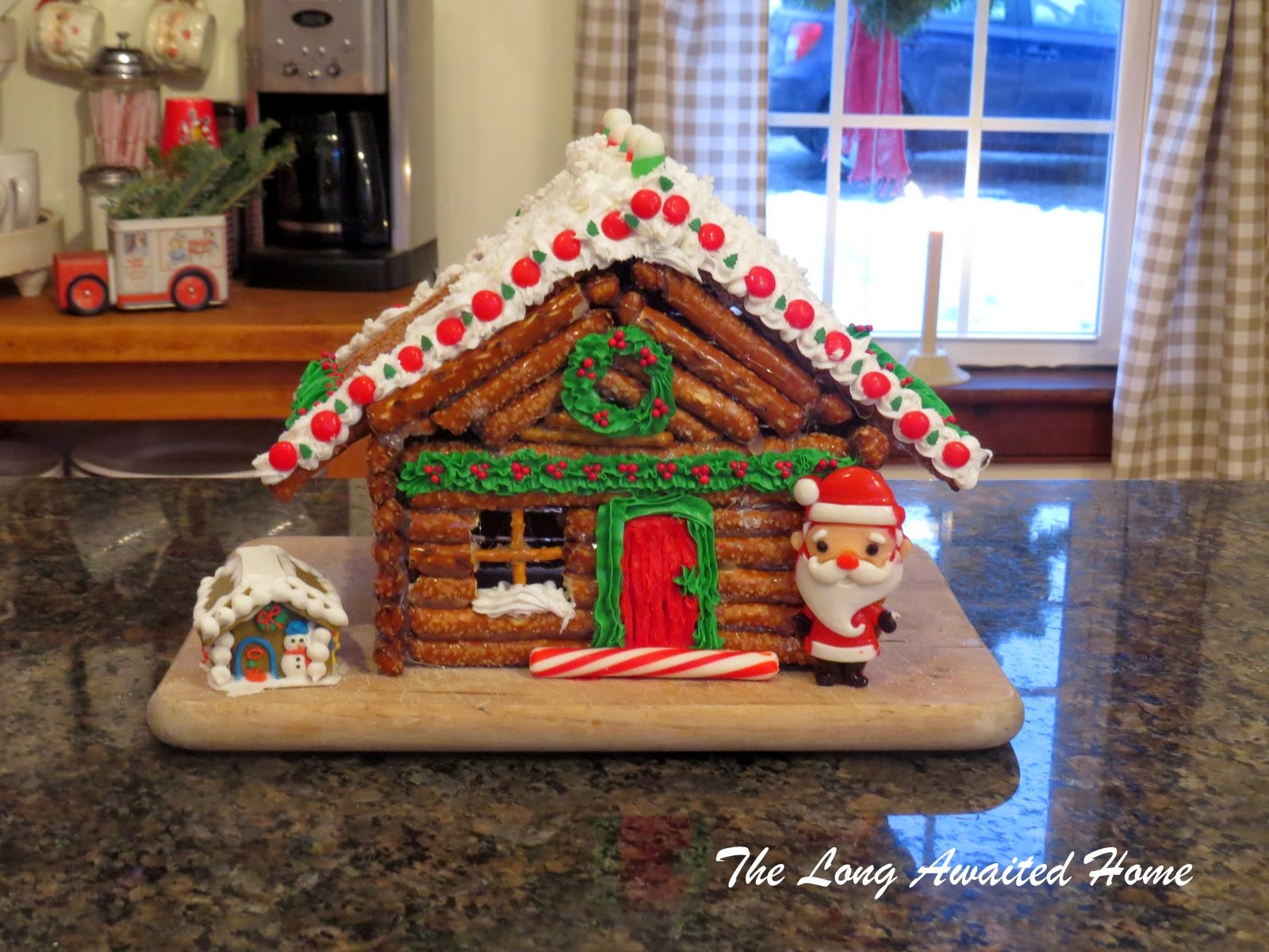 Pretzel Log Cabin Gingerbread House