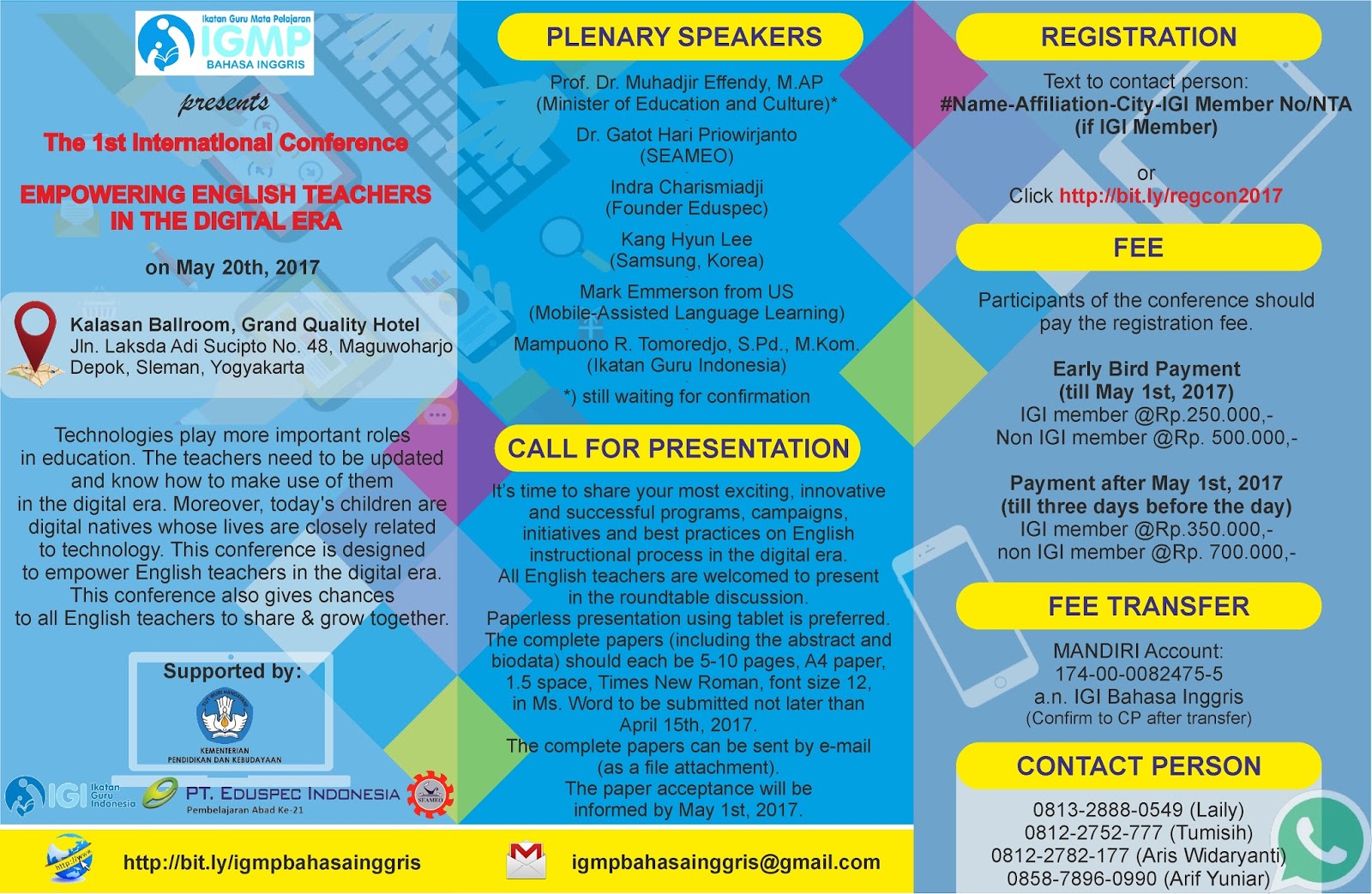 IGMP Bahasa Inggris Leaflet The First International