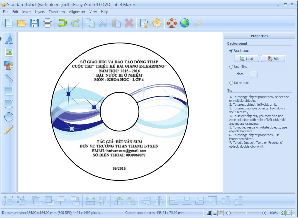 Phần mềm tạo nhãn đĩa RonyaSoft CD DVD Label Maker v3.01.11 + keygen ...