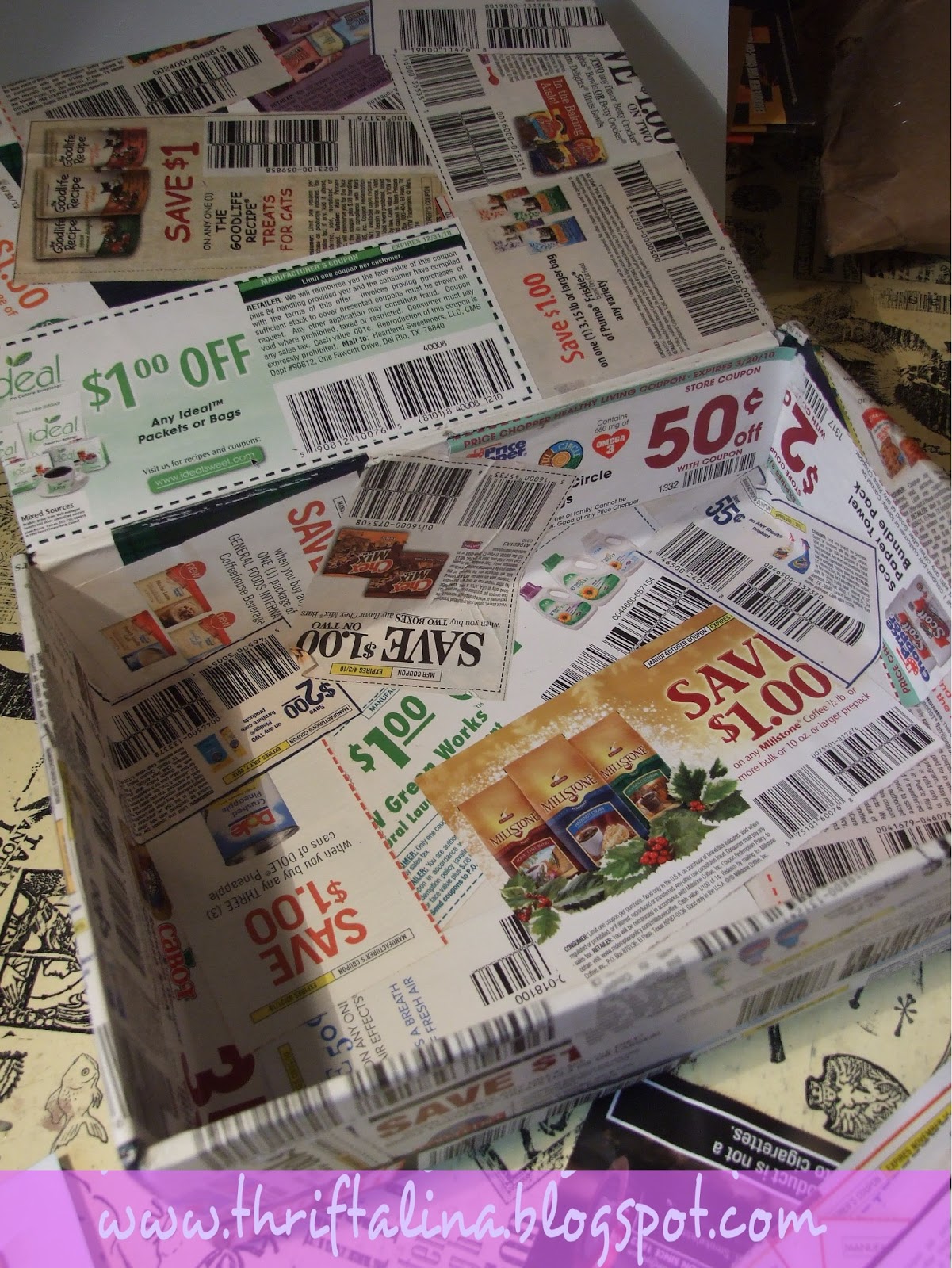 thriftalina by Angelina Rose Upcycled Coupon Organizer Box Easy