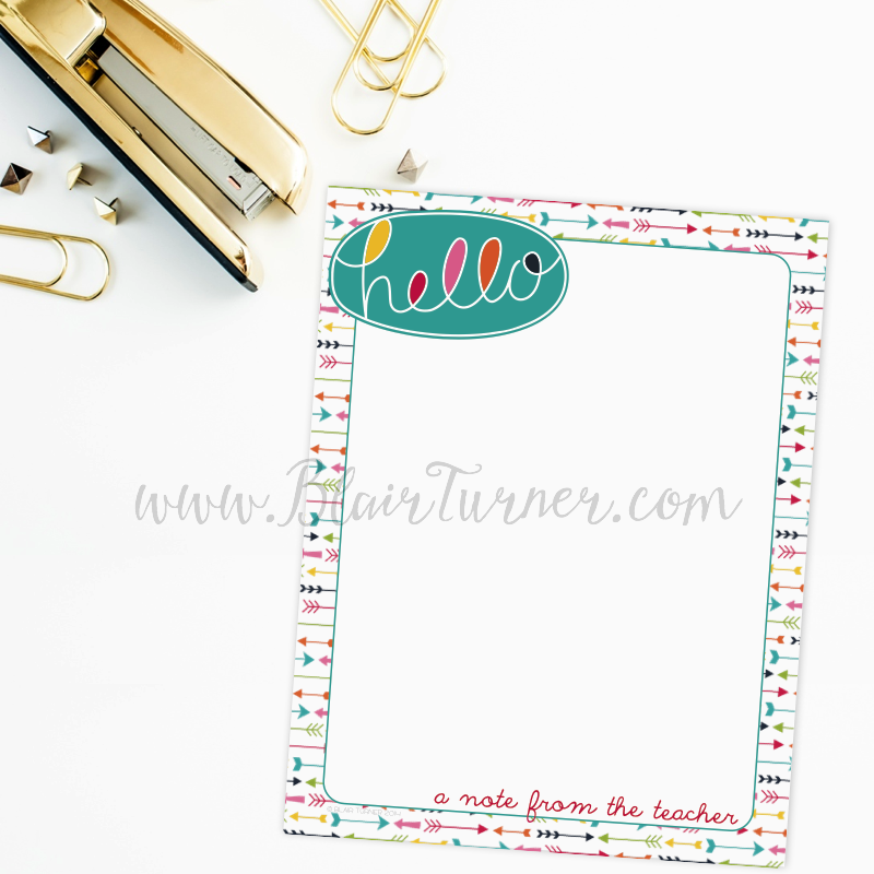 Hello (A Note from the Teacher) Notepads