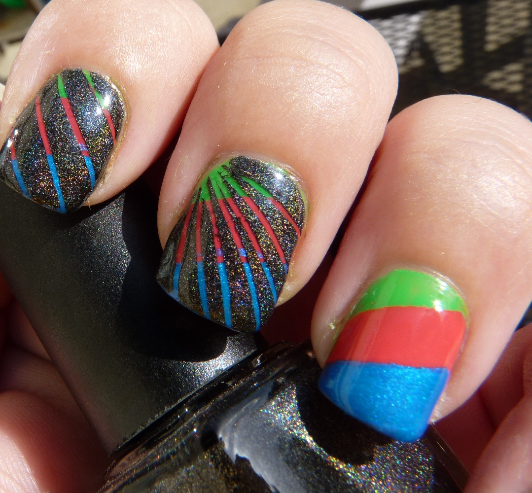 The Manicured Monkey Rainbow and Nail Striping Tape Mani