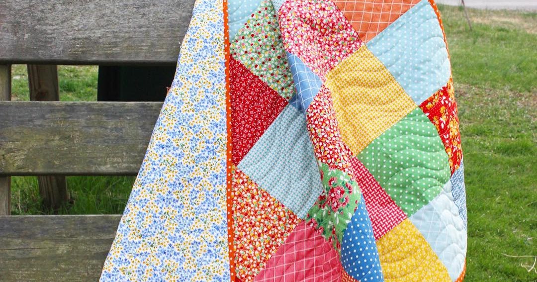 FREE Big Patchwork Crib Quilt Pattern Amista Baker