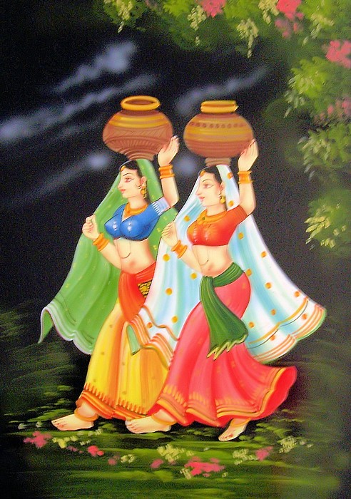 Rajasthani Girls Art Paintings 10