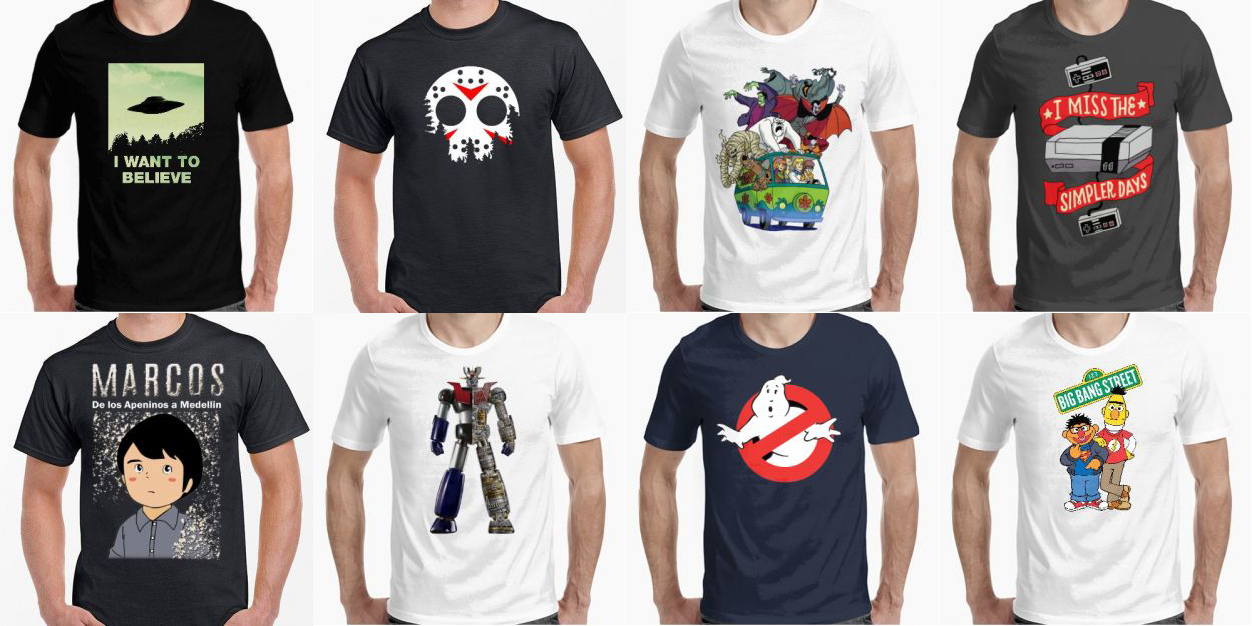 camisetas frikis de los 80