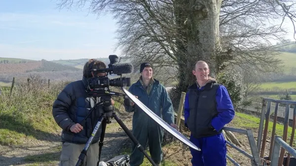Simon Vacher filming Tom Hynes & Andrew Mather by the new pond - Photo copyright Butterfly Films (All rights reserved)